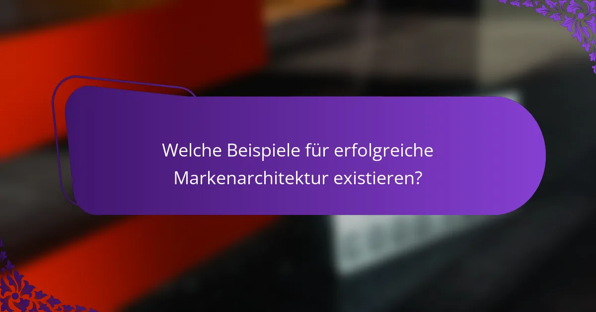 Welche Beispiele für erfolgreiche Markenarchitektur existieren?