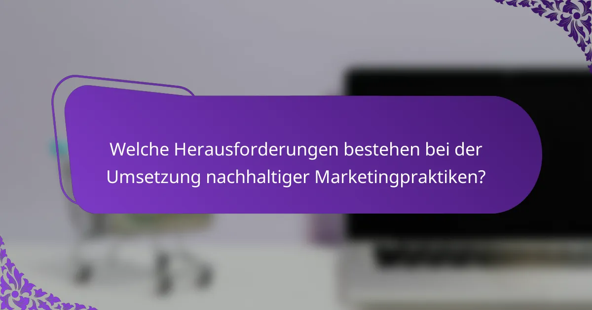 Welche Herausforderungen bestehen bei der Umsetzung nachhaltiger Marketingpraktiken?
