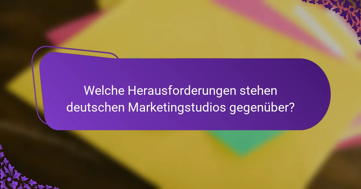 Welche Herausforderungen stehen deutschen Marketingstudios gegenüber?