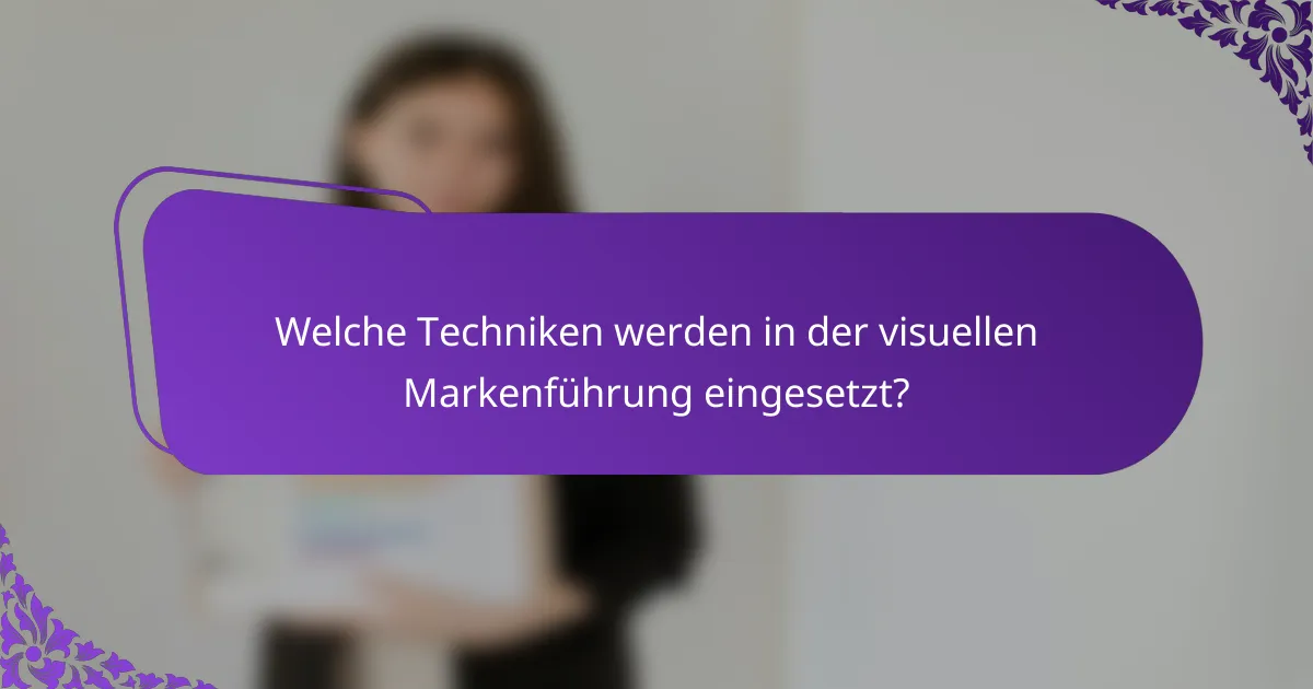 Welche Techniken werden in der visuellen Markenführung eingesetzt?