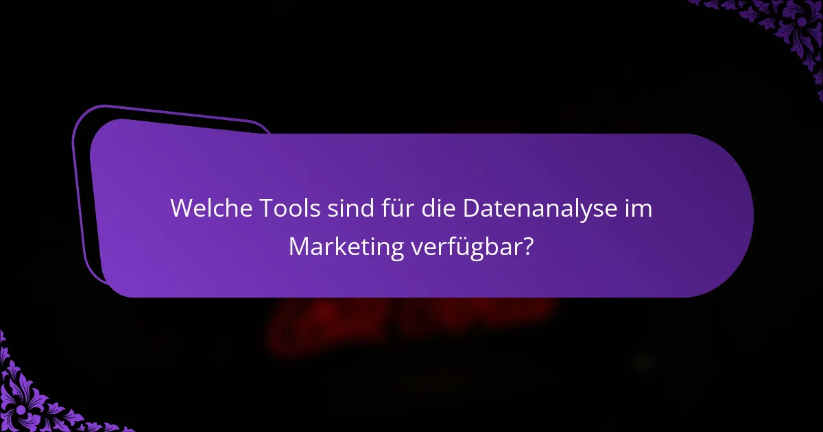 Welche Tools sind für die Datenanalyse im Marketing verfügbar?