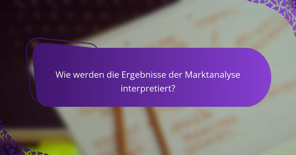 Wie werden die Ergebnisse der Marktanalyse interpretiert?