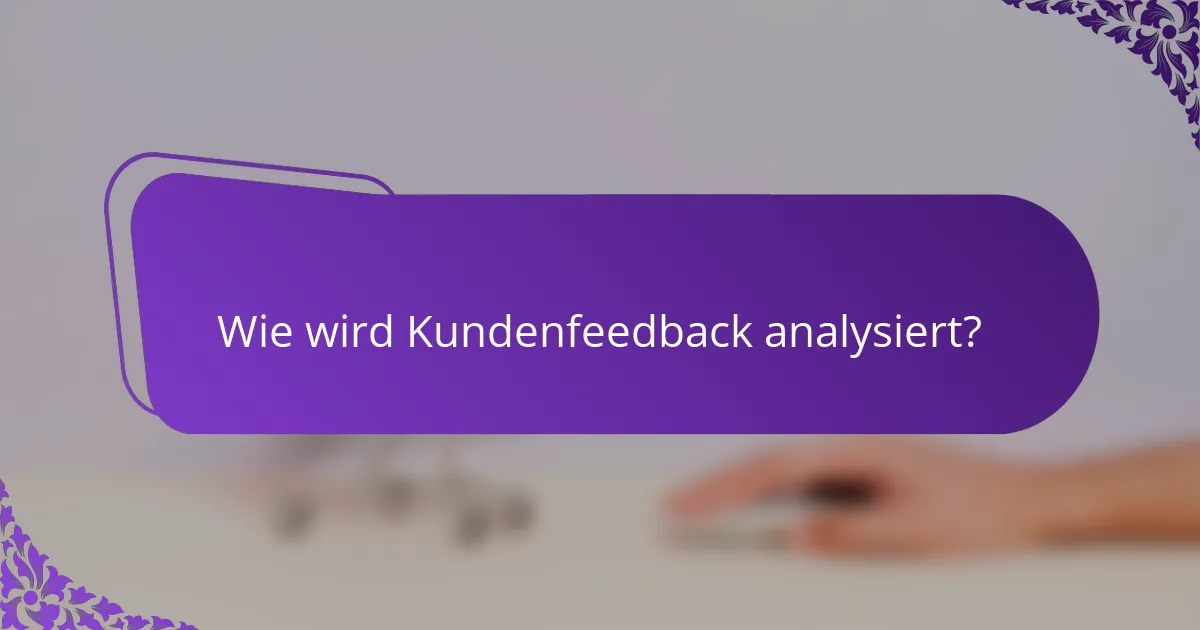Wie wird Kundenfeedback analysiert?